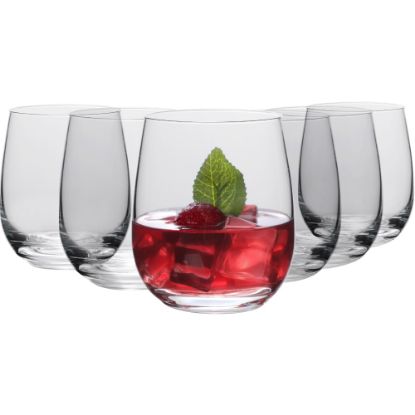 Picture of Table 12 Lead-Free Crystal Small Beverage Glasses, 15.5 Oz, Clear, Set Of 6 Glasses