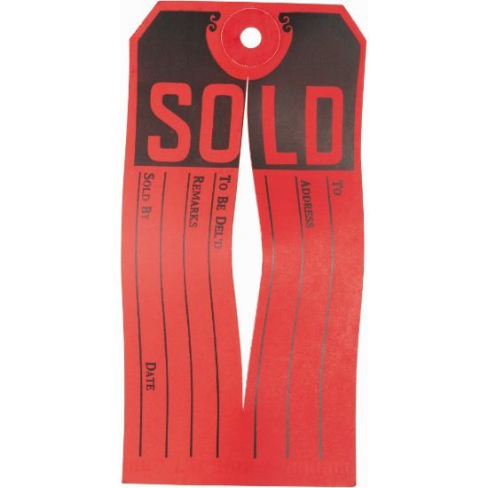 Picture of Avery Sold Marking Tags, 2 7/16in x 4 13/16in, Red/Black, Box Of 500