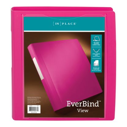 Picture of Office Depot Brand EverBind View 3-Ring Binder, 1 1/2in D-Rings, Pink