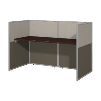 Picture of Bush Business Furniture Easy Office 60inW Cubicle Desk Workstation With 45inH Closed Panels, Mocha Cherry/Silver Gray, Standard Delivery