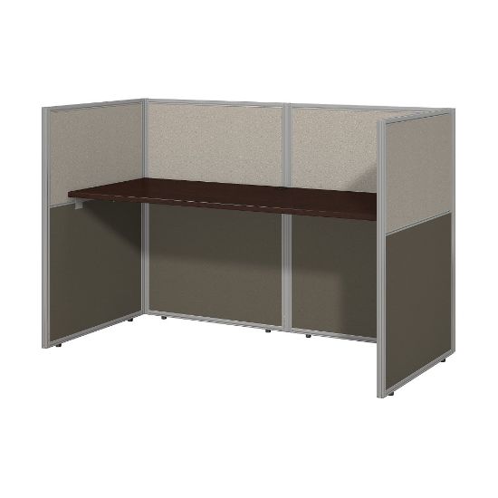 Picture of Bush Business Furniture Easy Office 60inW Cubicle Desk Workstation With 45inH Closed Panels, Mocha Cherry/Silver Gray, Standard Delivery