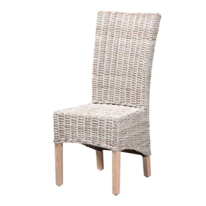 Picture of bali & pari Trianna Rustic Transitional Dining Chair, Natural Brown/White