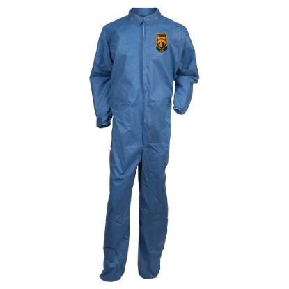 Picture of Kleenguard A20 Coveralls - Zipper Front, Elastic Back, Wrists & Ankles - 3-Xtra Large Size - Flying Particle, Contaminant, Dust Protection - Blue - Zipper Front, Elastic Wrist & Ankle, Breathable, Comfortable - 20 / Carton