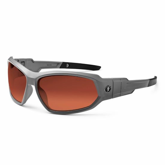 Picture of Ergodyne Skullerz Safety Glasses, Loki, Polarized, Matte Gray Frame, Copper Lens