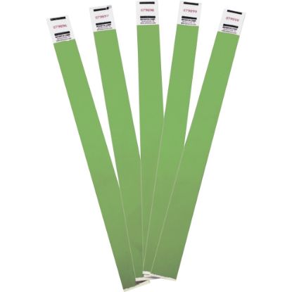 Picture of Advantus Tyvek Wristbands, 0.8in x 9.8in, Green, Pack Of 100