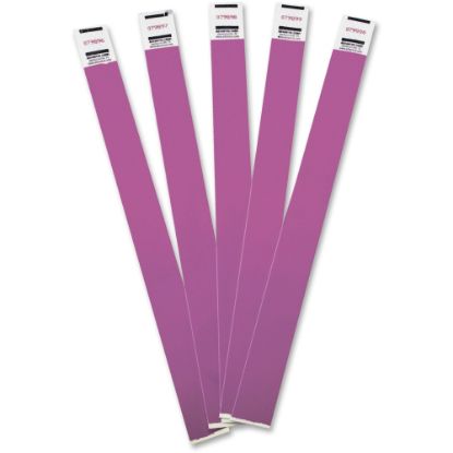 Picture of Advantus Tyvek Wristbands, AVT75440, 3/4inW x 10inL, Rectangle, Purple, Tyvek, Pack Of 100