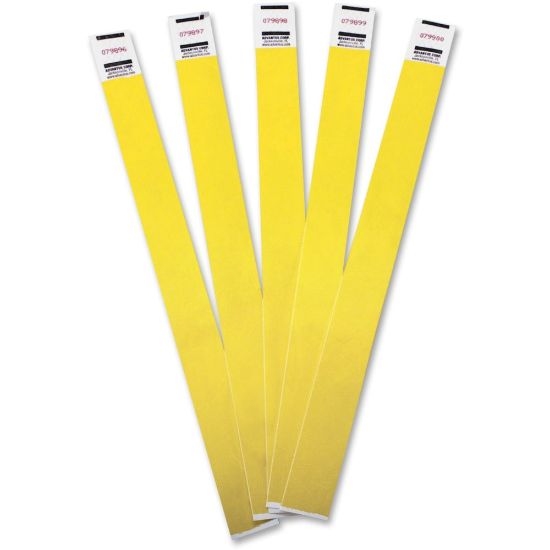 Picture of Advantus Tyvek Wristbands, AVT75444, Yellow, Tyvek, Pack Of 100