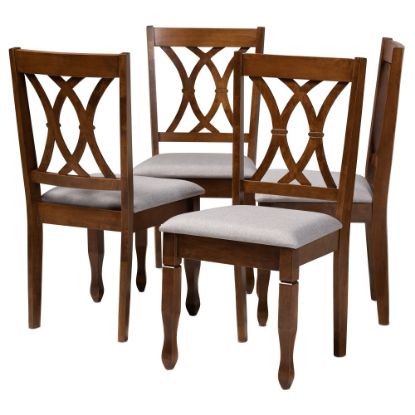 Picture of Baxton Studio Augustine Dining Chairs, Gray/Walnut Brown, Set Of 4 Chairs