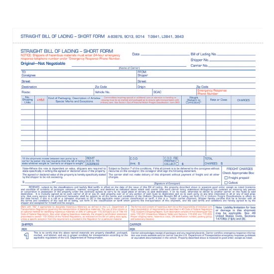 Picture of Adams Bill Of Lading Forms, 7 5/8in x 11in, 3-Part, Pack Of 250