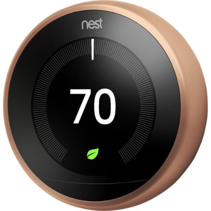 Picture of Google Nest Programmable Learning Thermostat with Temperature Sensor, 3rd Generation, Copper