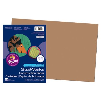 Picture of Prang Construction Paper, 12in x 18in, Light Brown, Pack Of 50