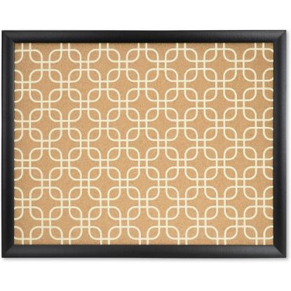 Picture of U Brands Fashion Cork Bulletin Board, 20in X 16in, Black Wood Frame