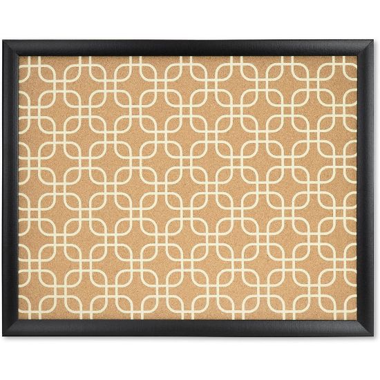 Picture of U Brands Fashion Cork Bulletin Board, 20in X 16in, Black Wood Frame