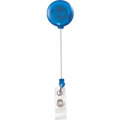 Picture of Advantus Translucent Retractable ID Card Reel With Snaps, Translucent Blue/Clear, Pack Of 12