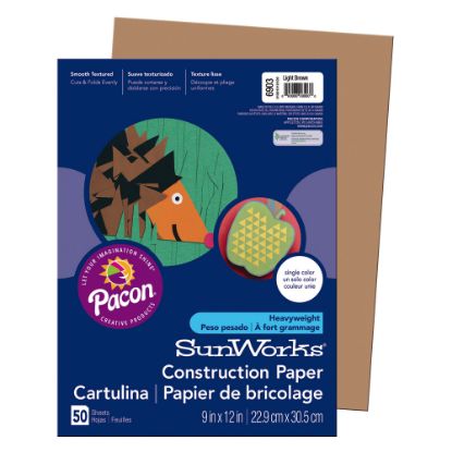 Picture of Prang Construction Paper, 9in x 12in, Light Brown, Pack Of 50