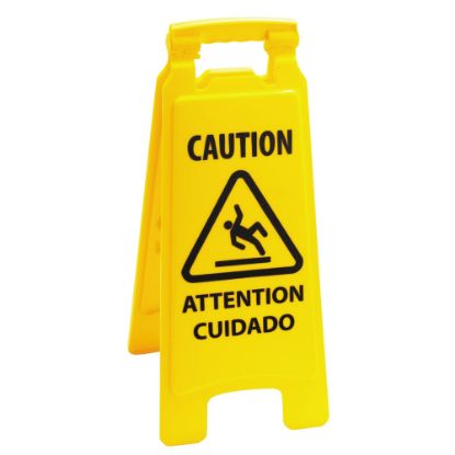 Picture of Boardwalk Caution Safety Sign For Wet Floors, 2-Sided, 26inH x 10inW x 2inD, Yellow