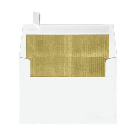 Picture of LUX Foil-Lined Invitation Envelopes A4, Peel & Press Closure, White/Gold, Pack Of 250