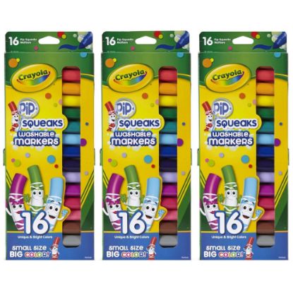 Picture of Crayola Pip Squeaks Washable Markers, Assorted Colors, 16 Markers Per Box, Set Of 3 Boxes