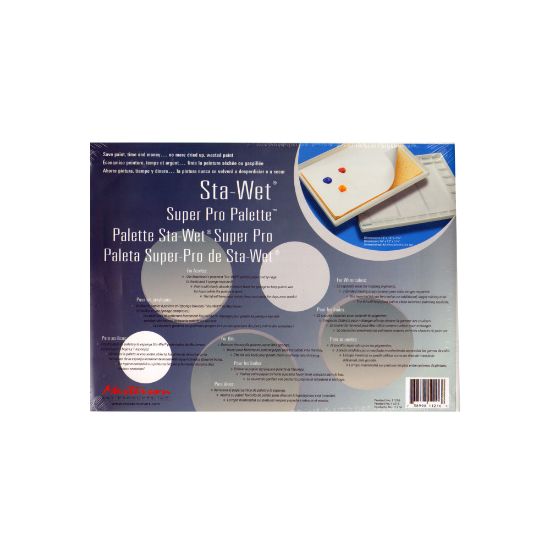 Picture of Masterson Sta-Wet Super Pro Palette, Watercolor, Acrylic, and Oils, Reusable, 15 1/2in x 11 1/2in x 1 3/4in, White