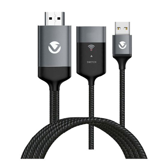 Picture of Volkano Pitch Series Mobile Video Casting Cable, 3', Gunmetal Gray