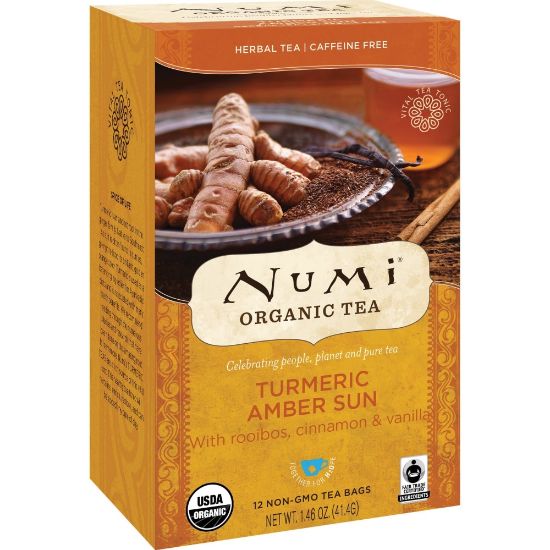 Picture of Numi Turmeric Organic Tea Herbal Tea, 1.5 Oz, Carton Of 12