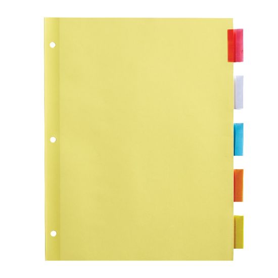 Picture of Office Depot Brand Insertable Dividers With Tabs, 8 1/2in x 11in, Multicolor, 5-Tab, Pack Of 6 Sets