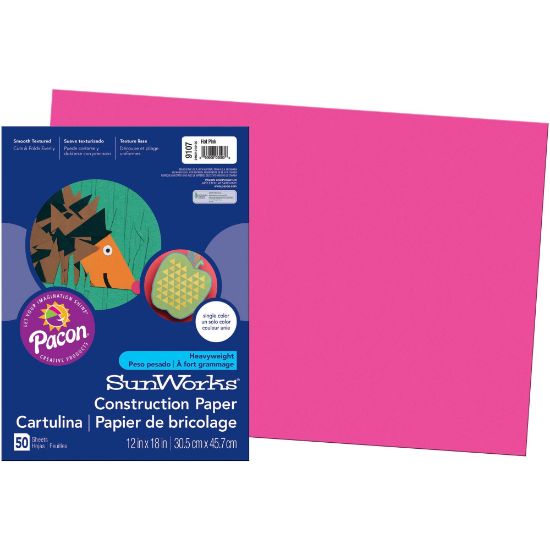 Picture of Prang Construction Paper, 18in x 12in, 50 Sheets, Hot Pink