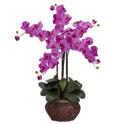 Picture of Nearly Natural 31inH Silk Phalaenopsis Arrangement With Decorative Pot, Orchid