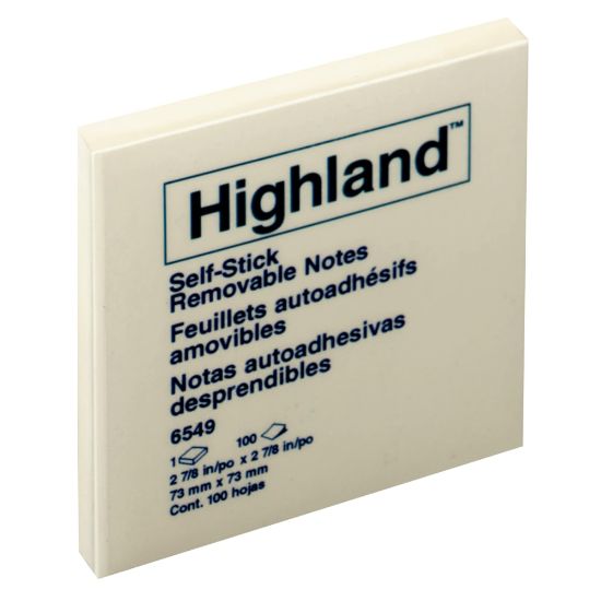 Picture of Highland Notes, 3 in x 3 in, 12 Pads, 100 Sheets/Pad, Yellow