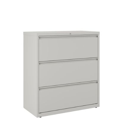 Picture of WorkPro 36inW x 18-5/8inD Lateral 3-Drawer File Cabinet, Light Gray