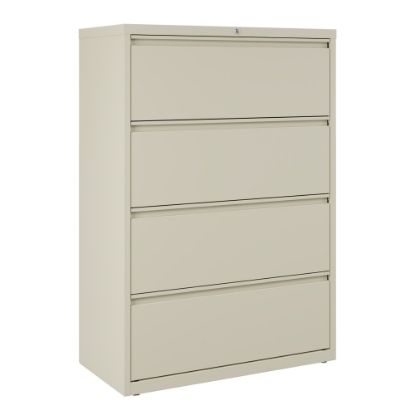 Picture of WorkPro 36inW x 18-5/8inD Lateral 4-Drawer File Cabinet, Putty