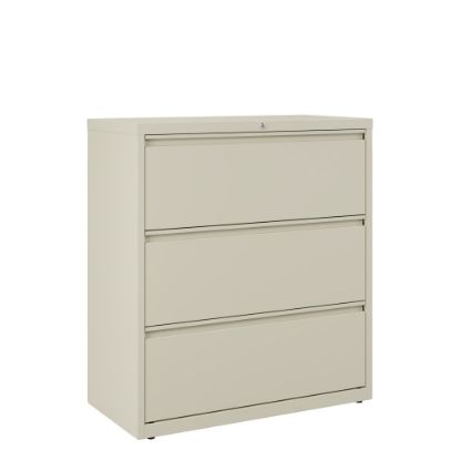 Picture of WorkPro 36inW x 18-5/8inD Lateral 3-Drawer File Cabinet, Putty