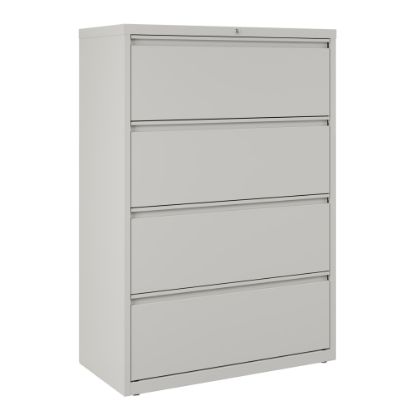 Picture of WorkPro 36inW x 18-5/8inD Lateral 4-Drawer File Cabinet, Light Gray