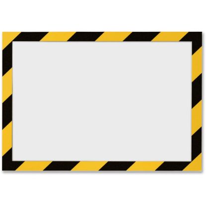 Picture of DURABLE DURAFRAME SECURITY Self-Adhesive Magnetic Letter Sign Holder - Holds Letter-Size 8-1/2in x 11in , Yellow/Black, 2 Pack