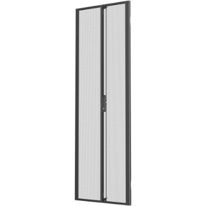 Picture of Vertiv VR 42U x 600mm Wide Split Perforated Doors Black - Metal - Black - 42U Rack Height - 2 Pack - 23.6in Width