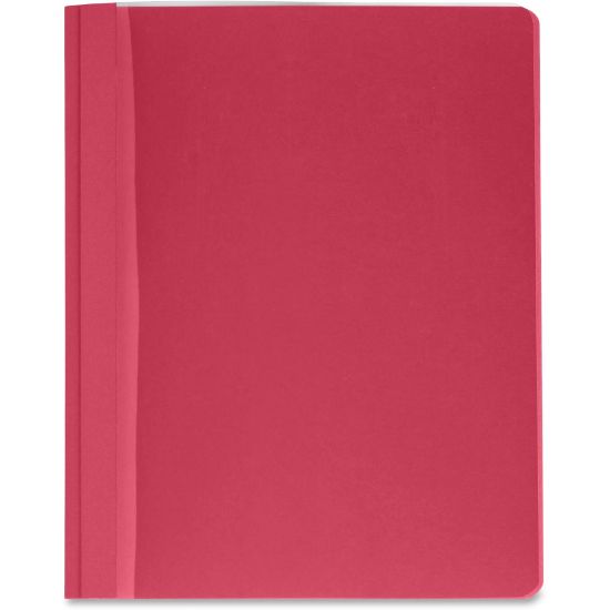 Picture of Business Source Letter Report Cover - 8 1/2in x 11in - 100 Sheet Capacity - 3 x Prong Fastener(s) - Red - 25 / Box