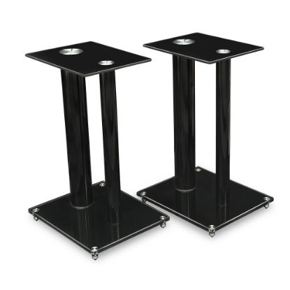 Picture of Mount-It! MI-28B Premium Speaker Stands, 18-1/4inH x 11-3/4inW x 9-3/4inD, Black, Set Of 2 Stands