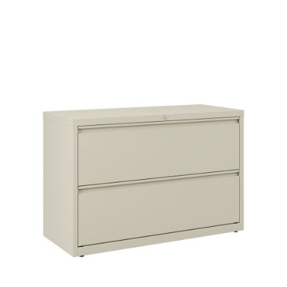 Picture of WorkPro 42inW x 18-5/8inD Lateral 2-Drawer File Cabinet, Putty