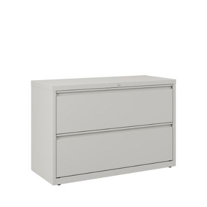 Picture of WorkPro 42inW x 18-5/8inD Lateral 2-Drawer File Cabinet, Light Gray