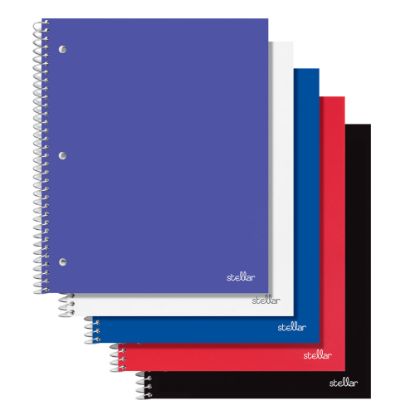 Picture of Office Depot Brand Stellar Poly Notebook, 8-1/2in x 11in, 1 Subject, College Ruled, 80 Sheet, Assorted Colors, Pack Of 5 Notebooks