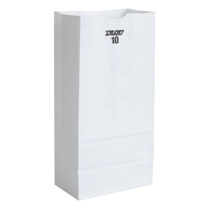 Picture of General Paper Grocery Bags, #10, 13 3/8inH x 6 5/16inW 4 3/16inD, White, Pack Of 500 Bags