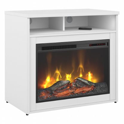 Picture of Bush Business Furniture 400 Series 32inW Electric Fireplace With Shelf, White, Standard Delivery