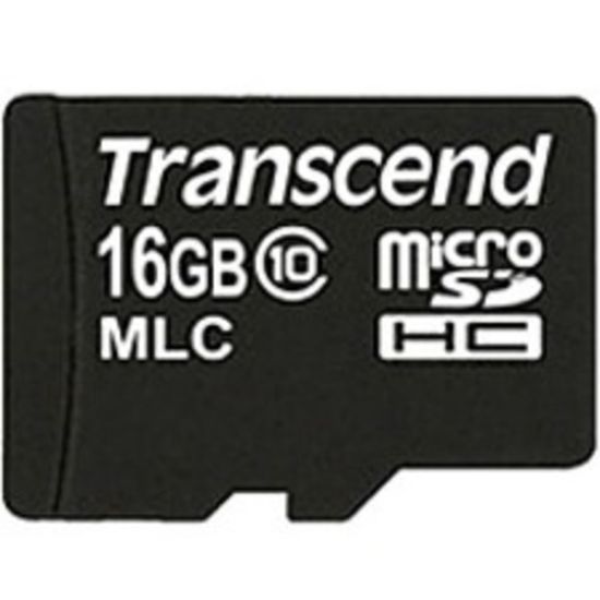 Picture of Transcend 16 GB Class 10 microSDHC - 20 MB/s Read - 16 MB/s Write - 2 Year Warranty