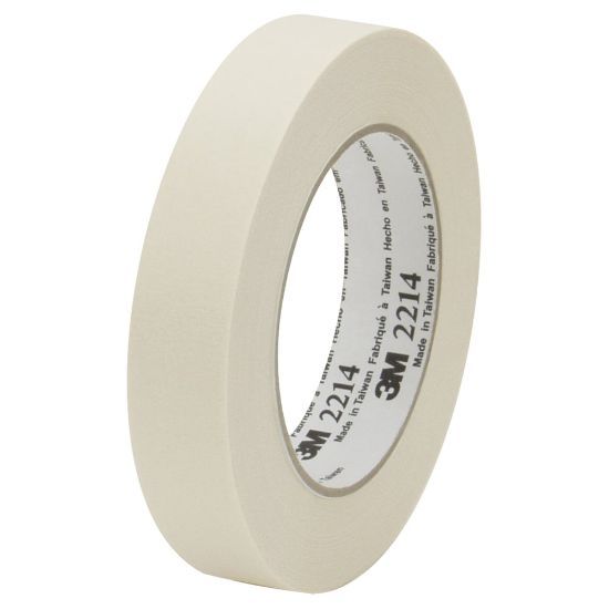 Picture of 3M 2214 Masking Tape, 3in Core, 1in x 180ft, Natural, Case Of 12