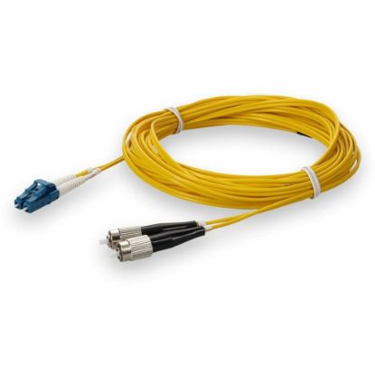 Picture of AddOn 1m FC to LC OS1 Yellow Patch Cable - Patch cable - FC/UPC single-mode (M) to LC/UPC single-mode (M) - 1 m - fiber optic - duplex - 9 / 125 micron - OS1 - halogen-free - yellow