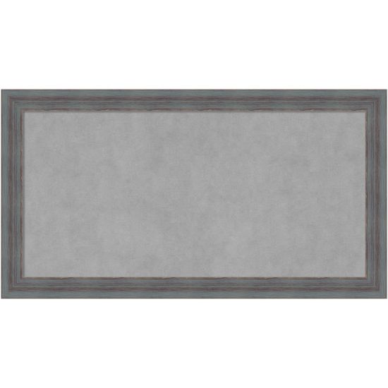 Picture of Amanti Art Magnetic Bulletin Board, Steel/Aluminum, 26in x 14in, Dixie Blue Gray Rustic Wood Frame