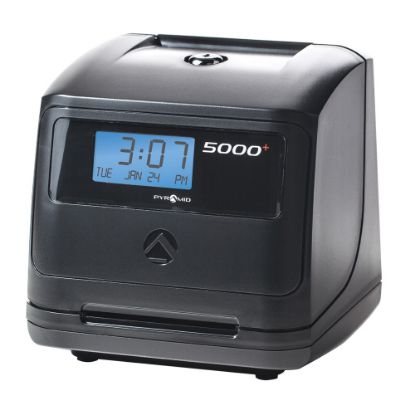 Picture of Pyramid 5000 Automatic Time-Totaling Time Clock, 7-1/4in x 7in x 6-1/2in, Black