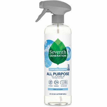 Picture of Seventh Generation All Purpose Cleaner - 23 fl oz (0.7 quart) - 8 / Carton - Fragrance-free, Dye-free, Streak-free, Non-toxic, VOC-free - Clear