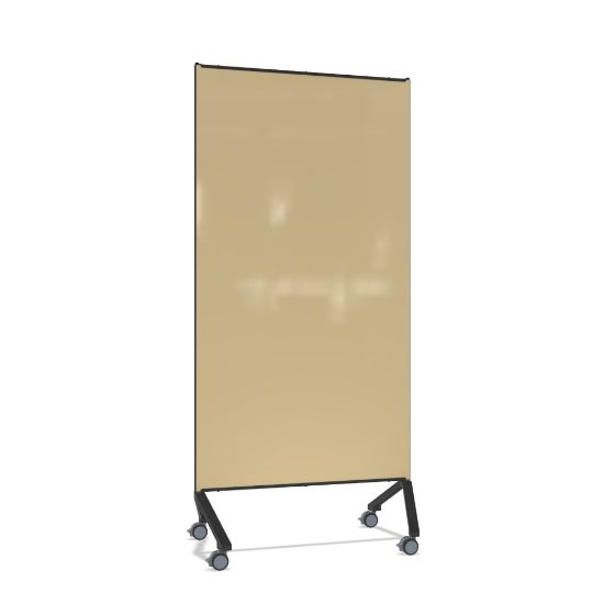 Picture of Ghent Pointe Non-Magnetic Dry-Erase Glassboard, 76-1/2in x 36-3/16in, Beige, Black Metal Frame