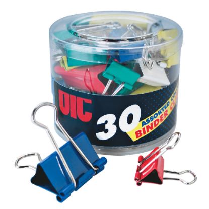 Picture of OIC Assorted Binder Clips, Assorted Sizes, Assorted Colors, Pack Of 30